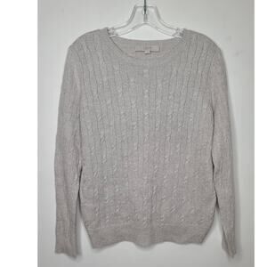 Ann Taylor Loft grey sequin wool rabbit blend sweater - large